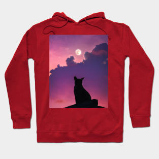 Cat Watching the Sunset Hoodie